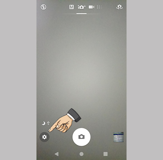 Vào cài đặt máy ảnh